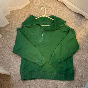 Aerie green zip up Sweater